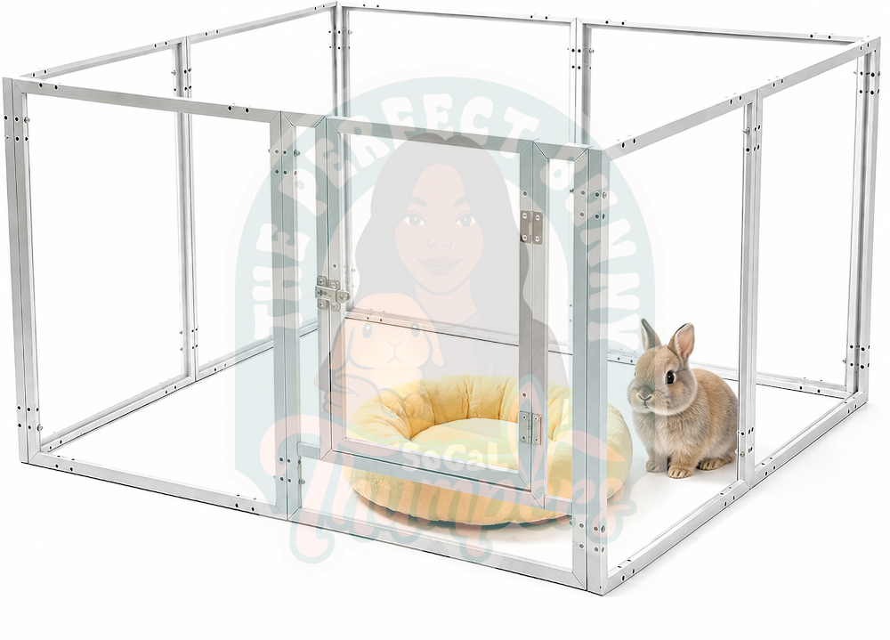 Clear Acrylic Rabbit Indoor / Outdoor Playpen Kennels - Choose Kennel Type